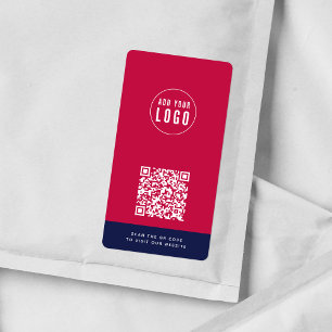 Add Logo & Website QR Code Custom Contrast Colors Label