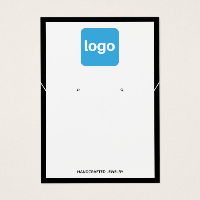 Add Logo White Earring and Necklace Display (Front)