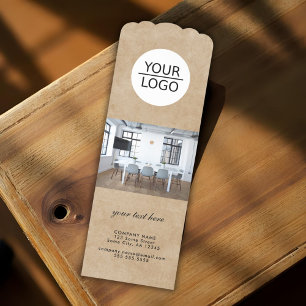 Add Logo with Custom Text Promotional Photo Bookmarks