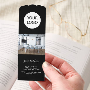 Add Logo with Custom Text Promotional Photo Bookmarks