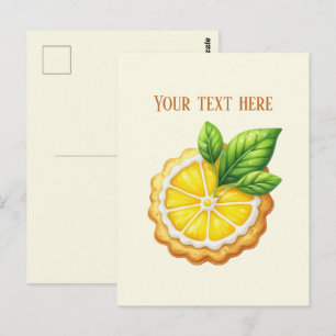 add message business name bakery lemon cookie postcard