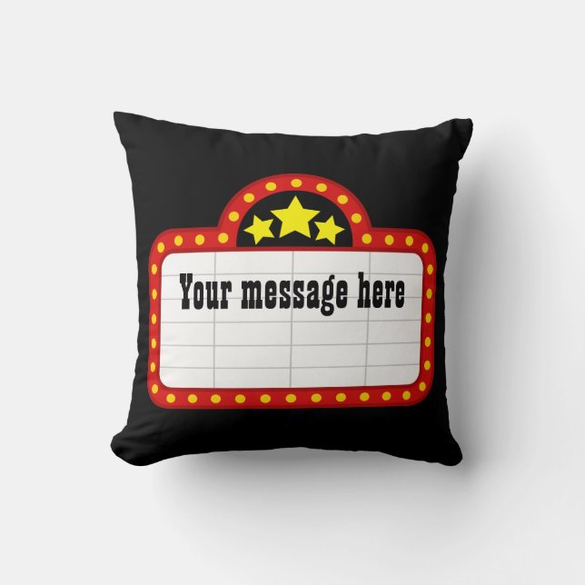 add message Movie theater sign decor pillow (Front)