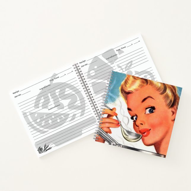 add message retro vintage recipe Notebook  (Inside)