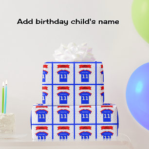 Add name 11th birthday t-shirt wrapping paper