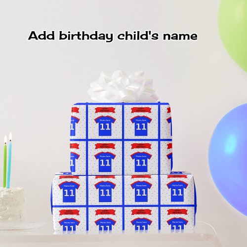 Add name 11th birthday t_shirt wrapping paper