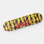 Add Name, Abstract African Figures on Yellow Skateboard<br><div class="desc">Add Name or any Text,   Abstract African Figures on Yellow   - - see my store for lots more great designs.</div>