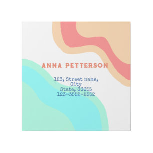 Add name address phone no email orange blue boho t gallery wrap