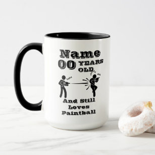 Add Name Age Personalize Paintball Lover Birthday Mug