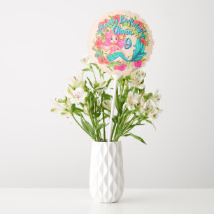 Add Name Age Pink Mermaid Blue Tail Birthday Party Balloon