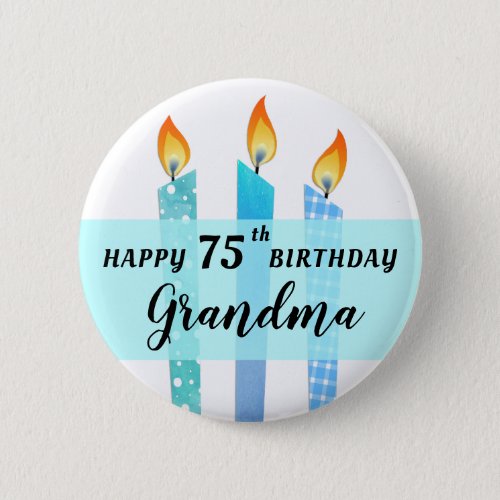 Add Name and Age Cool Candles Happy Birthday Gift Button
