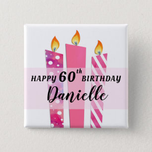 Add Name and Age Cool Candles Happy Birthday Gift Button