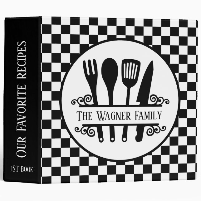 add name and book number Family recipe binder (Front/Spine)