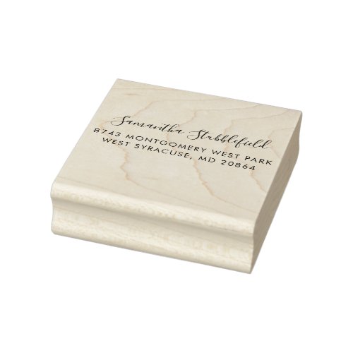 Add Name and Return Address Script Rubber Stamp