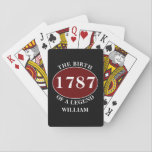 Add Name And Year Birthday Black Poker Cards<br><div class="desc">Make your next game night a personalized one with these custom playing cards! Featuring a black and red design, each card features a personalized name and date. Perfect for birthday gifts or anniversary presents, these cards are the perfect way to evoke nostalgia no matter how far apart you are. Get...</div>