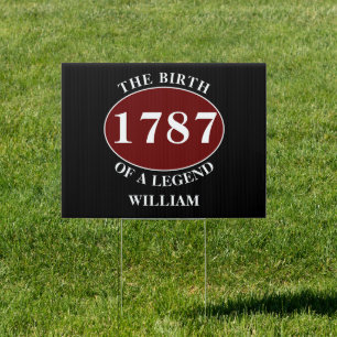 Add Name And Year Birthday Black Sign