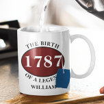 Add Name and Year Birthday Coffee Mug<br><div class="desc">Celebrate someone special’s special day with this unique birthday coffee mug. Featuring a stylish yet classic design, you can add the name and year of the special birthday boy or girl to create a one-of-a-kind ‘Birth of a Legend’ mug. The perfect keepsake for anyone’s special day, this mug will bring...</div>