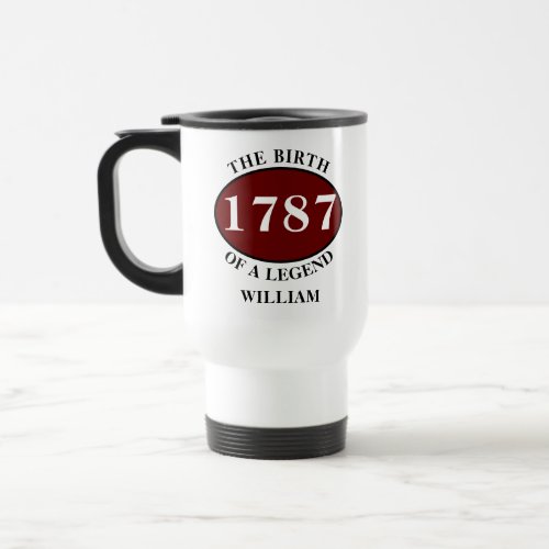 Add Name and Year Birthday Coffee Travel Mug