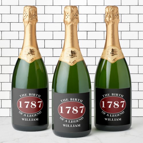 Add Name And Year Birthday Sparkling Wine Label