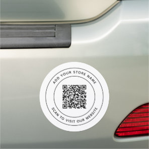 Add Name and Your Business Website QR Code Car Magnet