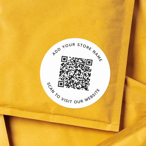 Add Name and Your Business Website QR Code Classic Round Sticker
