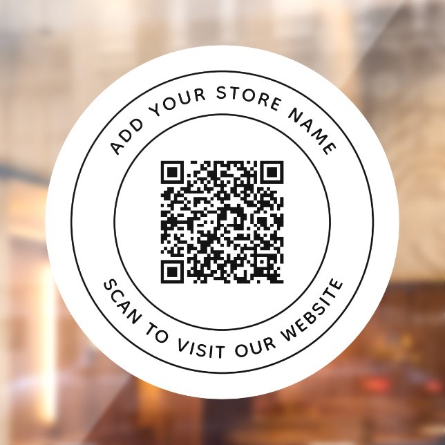 Add Name and Your Business Website QR Code Window Cling (Sheet 2)