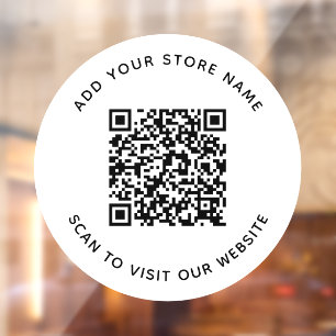 Add Name and Your Business Website QR Code Window Cling