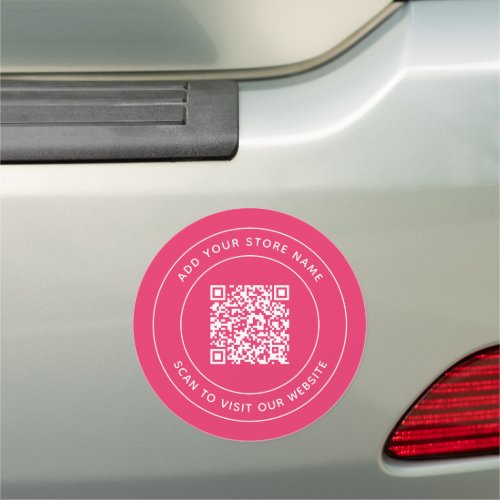 Add Name and Your Website QR Code Custom Color Car Car Magnet