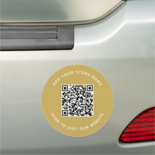 Add Name and Your Website QR Code Custom Color Car Magnet
