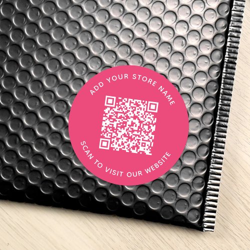 Add Name and Your Website QR Code Custom Color Classic Round Sticker