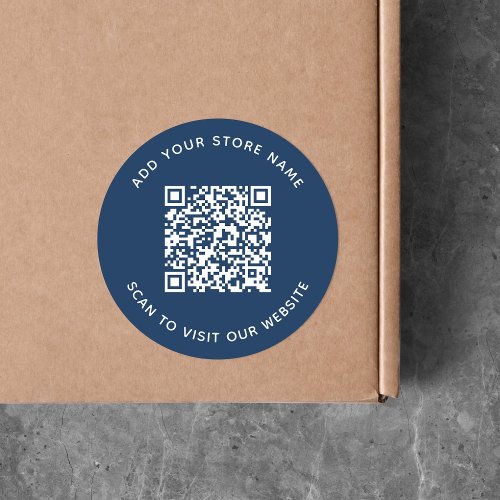 Add Name and Your Website QR Code Custom Color Classic Round Sticker