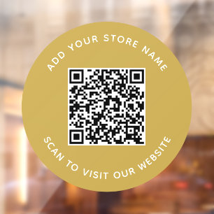 Add Name and Your Website QR Code Custom Color Window Cling