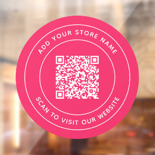 Add Name and Your Website QR Code Custom Color Window Cling