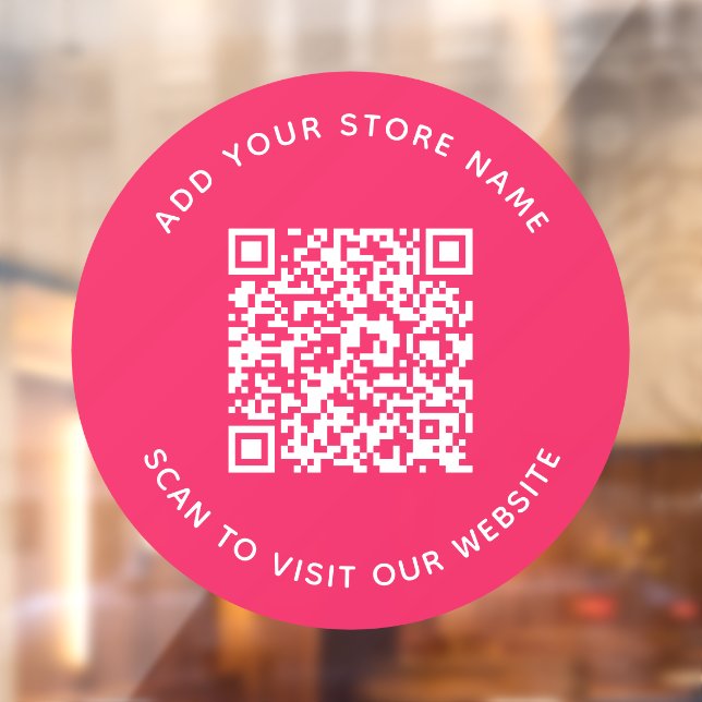 Add Name and Your Website QR Code Custom Color Window Cling (Sheet 2)