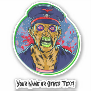 Add Name, Angry Pirate Captain Halloween Sticker