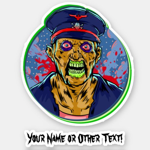Add Name Angry Pirate Captain Halloween Sticker
