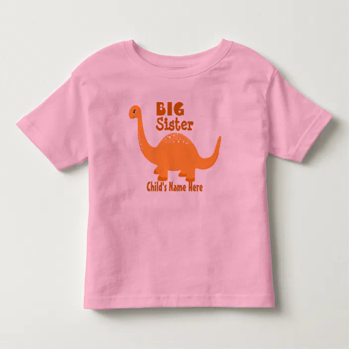 Saurus Gift for Big Sister Girls T-Rex Toddler/Kids Long sleeve T-Shirt Sister 
