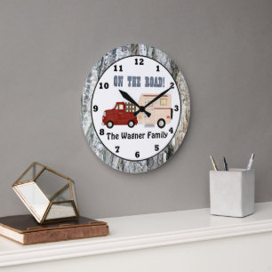 Add name Camping camper wall clock