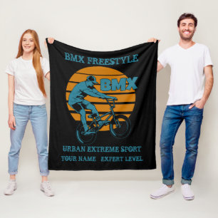 Add Name Change All Text BMX Freestyle Extreme Fleece Blanket
