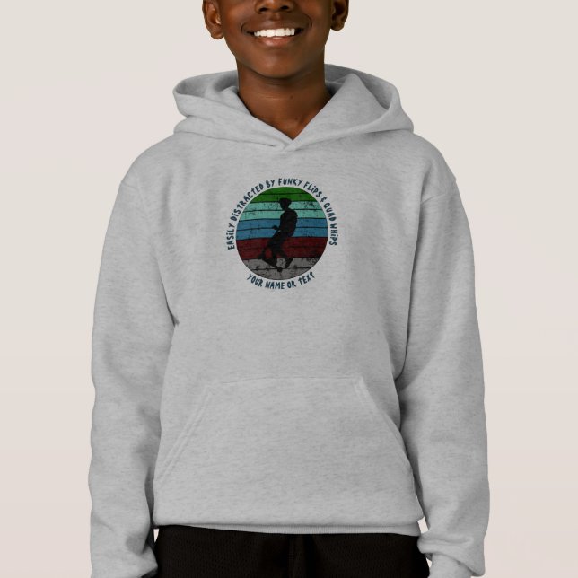 Add Name Change ALL Text Easily Distracted Scooter Hoodie (Front)