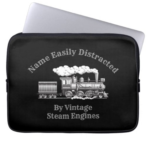 Add Name Change ALL Text Easily Distracted Steam   Laptop Sleeve