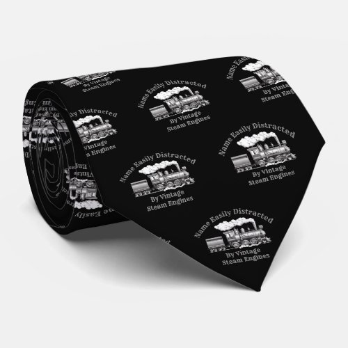 Add Name Change ALL Text Easily Distracted Steam   Neck Tie