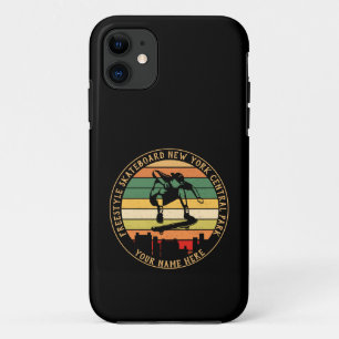 Add Name Change ALL Text Freestyle Skateboard iPhone 11 Case
