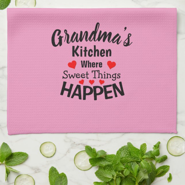 Add Name Change ALL Text Grandmas Kitchen Sweet    Towel (Folded)