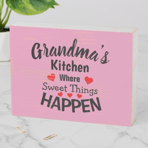 Add Name Change ALL Text Grandmas Kitchen Sweet    Wooden Box Sign