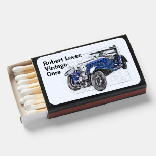 Add Name Change ALL Text Loves Vintage Cars  Matchboxes