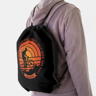 Add Name Change All Text Mountain Bike One Ball Drawstring Bag