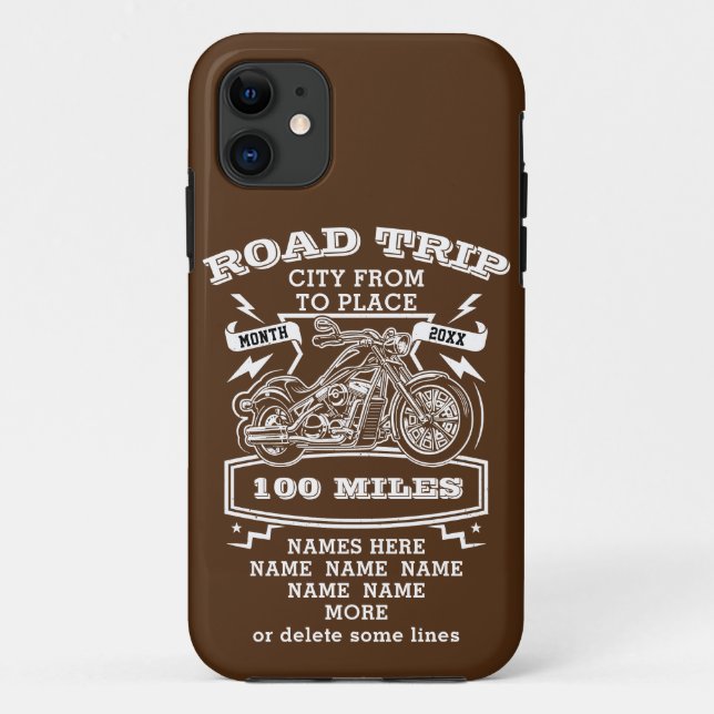 Add Name Change ALL Text Road Trip 20XX Motorcycle Case-Mate iPhone Case (Back)