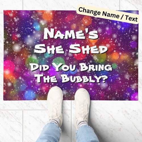 Add Name Change All Text She Shed Front Door Mat