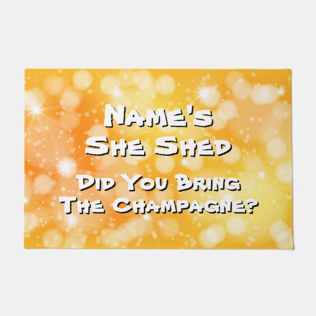 Add Name Change All Text She Shed Front Door Mat (Front)