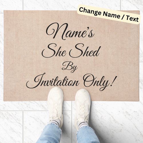 Add Name Change All Text She Shed Front  Doormat